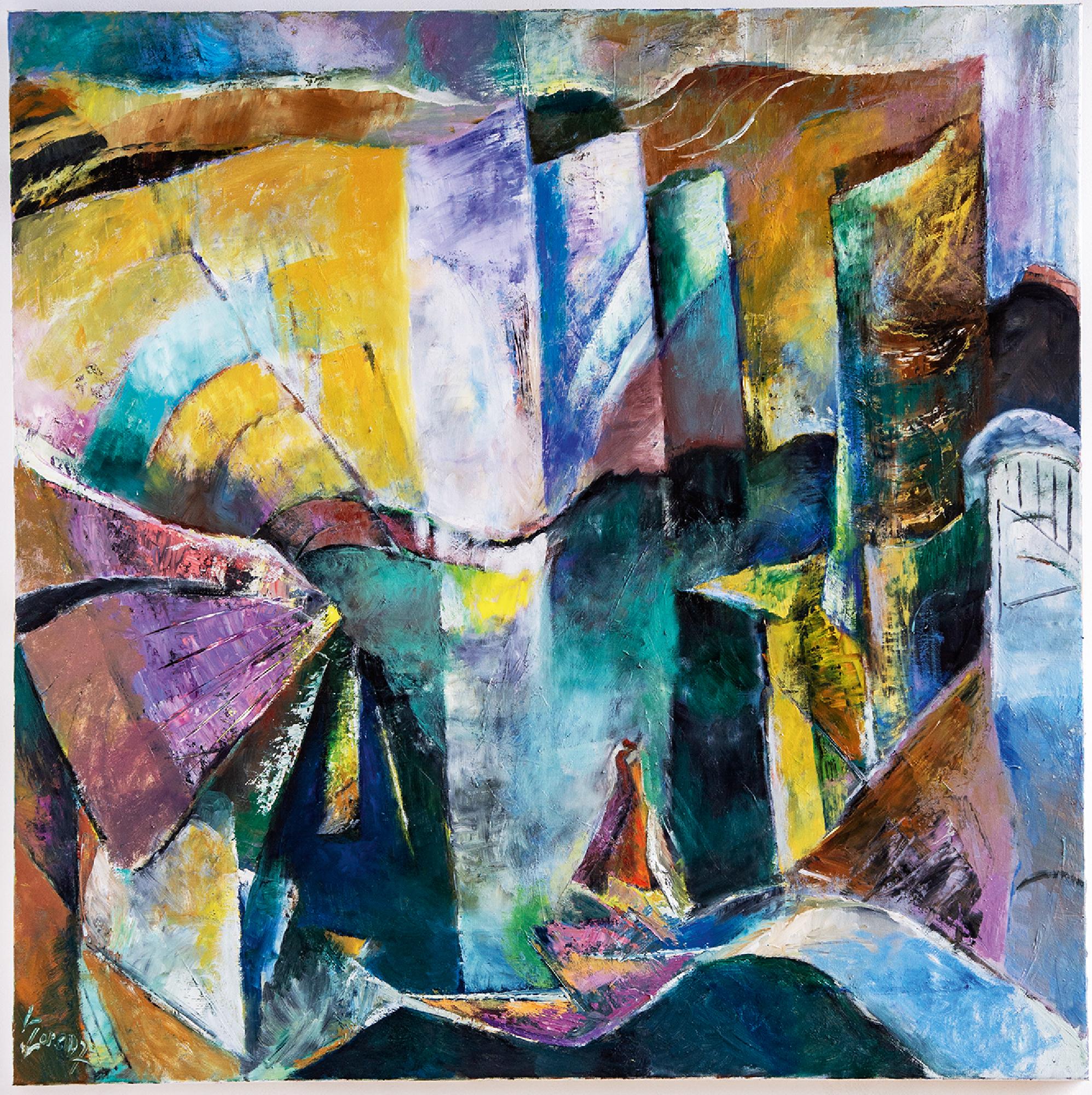 Leonard Lorenz: Ich setze den Fuss in die Luft und sie trug
2021 ▪ 130 x 130cm ▪ Oil on canvas